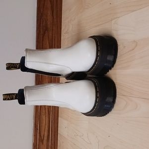 White platform Doc Martens
